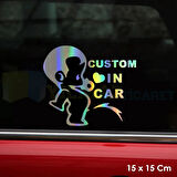 İşeyen Yaramaz Çocuk Yeni Süper Hologram Oto Sticker