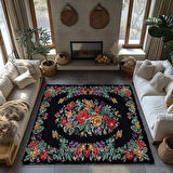 Kaymaz Taban Trend Vintage Yıkanabilir Dijital Baskı Halı