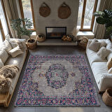 Kaymaz Taban Trend Vintage Yıkanabilir Dijital Baskı Halı