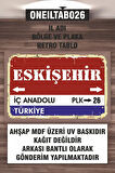 1 Parça (20x30) A4 Ebat Uv Baskı Mdf 26 Eskişehir İl Plaka Retro Tablo Poster - ONEILTAB20X30-026