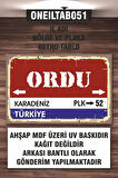 1 Parça (20x30) A4 Ebat Uv Baskı Mdf 52 Ordu İl Plaka Retro Tablo Poster - ONEILTAB20X30-052