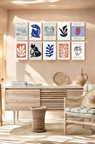 10 Parça Oturma Odası, Salon, Ofis Için Henri Matisse Tablo Seti - Set-490