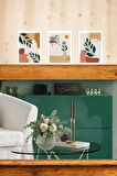 3 Parça (20x30) A4 Ebat Uv Baskı Mdf Modern Tarz Yaprak Boho Tablo Poster Seti - Set-447