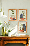 3 Parça (15x20) Uv Baskı Mdf Sünger Baskı Boho Tablo Poster Seti - Set-419