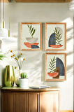 3 Parça (15x20) Uv Baskı Mdf Sünger Baskı Boho Tablo Poster Seti - Set-419