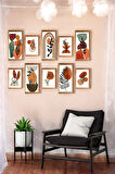 10 Parça (5 Adet 10x15 + 5 Adet 10x20) Premium Boho Tarz Mdf Tablo Seti - Set-67-premium
