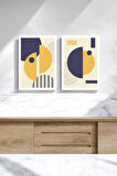 2 Parça (25x40) Büyük Boy Uv Baskı Mdf Şekilli Modern Tablo Poster Seti - Set-353