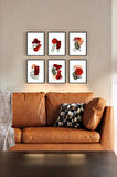 6 Parça (15x20) Uv Baskı Mdf Oturma Odası Objeli Baskı Tipi Tablo Poster Seti - Set-278