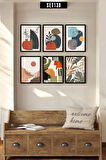 6 Parça (15x20) Uv Baskı Mdf Rengarenk Taş Baskı Temalı Salon Tablo Poster Seti - Set-130