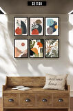 6 Parça (15x20) Uv Baskı Mdf Rengarenk Taş Baskı Temalı Salon Tablo Poster Seti - Set-130