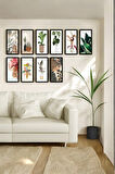 10 Parça (10x20) Uv Baskı Mdf Egzotik Salon Çiçekleri Tablo Poster Seti - Set-127
