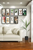 10 Parça (10x20) Uv Baskı Mdf Egzotik Salon Çiçekleri Tablo Poster Seti - Set-127