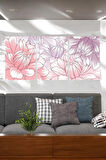 3 Parça (25x40) Büyük Boy Uv Baskı Mdf Pembe Lila Renk Harika Çiçek Tablo Poster Seti - Set-105
