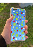 İphone 6 Plus İle Uyumlu Aynalı Uğur Böceği Desenli Darbe Kamera Korumalı Silikon Telefon Kılıfı
