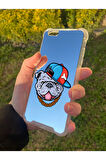 İphone 6 Plus İle Uyumlu Aynalı Köpek Desenli Darbe Kamera Korumalı Silikon Telefon Kılıfı