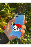 İphone 8 İle Uyumlu Aynalı Panda Desenli Darbe Kamera Korumalı Silikon Telefon Kılıfı