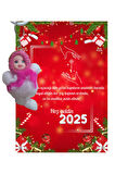 Yeni Yıl 2025 Kart Üzerinde Anahtarlık Peluş Bebek ( Kişiye Özel İsim Yazılabilir. )