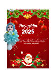 Yeni Yıl Noel Baba Kart Üzerinde Anahtarlık Tütü Bebek  5 Adet ( Kişiye Özel İsim Yazılabilir. )