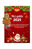 Yeni Yıl Noel Baba Kart Üzerinde Anahtarlık Tütü Bebek  5 Adet ( Kişiye Özel İsim Yazılabilir. )