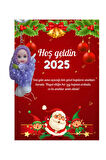 Yeni Yıl Noel Baba Kart Üzerinde Anahtarlık Tütü Bebek  5 Adet ( Kişiye Özel İsim Yazılabilir. )