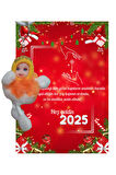 Yeni Yıl 2025 Kart Üzerinde Anahtarlık Peluş Bebek 5 Adet ( Kişiye Özel İsim Yazılabilir. )