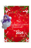 Yeni Yıl 2025 Kart Üzerinde Anahtarlık Peluş Bebek 5 Adet ( Kişiye Özel İsim Yazılabilir. )