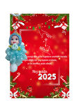 Yeni Yıl 2025 Kart Üzerinde Anahtarlık Tütü Bebek ( Kişiye Özel İsim Yazılabilir. )
