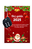Yeni Yıl Noel Baba Kart Üzerinde Anahtarlık Zar Model 5 Adet ( Kişiye Özel İsim Yazılabilir. )