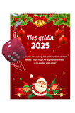 Yeni Yıl Noel Baba Kart Üzerinde Anahtarlık Zar Model ( Kişiye Özel İsim Yazılabilir. )