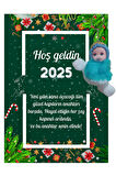 Yeni Yıl Kart Üzerinde Anahtarlık Peluş Bebek 5 Adet ( Kişiye Özel İsim Yazılabilir. )