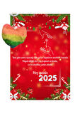 Yeni Yıl 2025 Kart Üzerinde Anahtarlık Renkli Kalp ( Kişiye Özel İsim Yazılabilir. )