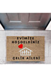Kapı Önü Paspası Dekoratif Dijital Baskı Evimize Hoşgeldiniz P-2465