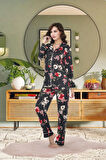 Rahat ve Şık Kadın Pijama - Karışık Desenli