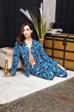 Rahat ve Şık Kadın Pijama - Mavi