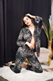 Rahat ve Şık Kadın Pijama - Karışık Desenli