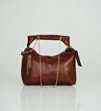 Zincir ve Düğüm Detaylı Çok Şık Deri Çanta