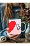Kalp ve Mottolu Tam Boy 3 Boyutlu Tasarım Seramik Kupa Mug - Hediyelik Kupa