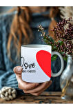 Kalp ve Mottolu Tam Boy 3 Boyutlu Tasarım Seramik Kupa Mug - Hediyelik Kupa