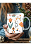 Renkli Karışık Çiçek Şeklinde 3 Boyutlu Tasarım Seramik Kupa Mug - Hediyelik Kupa