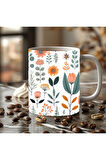 Renkli Karışık Çiçek Şeklinde 3 Boyutlu Tasarım Seramik Kupa Mug - Hediyelik Kupa