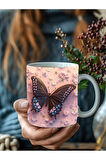 Kelebek Şeklinde 3 Boyutlu Tasarım Seramik Kupa Mug - Hediyelik Kupa Bardak