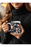 Çiçek Modellerinde 3 Boyutlu Tasarım Seramik Kupa Mug - Hediyelik Kupa Bardak