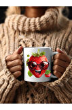 Meyve Emoji Şeklinde 3 Boyutlu Tasarım Seramik Kupa Mug - Hediyelik Kupa Bardak