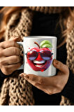 Meyve Emoji Şeklinde 3 Boyutlu Tasarım Seramik Kupa Mug - Hediyelik Kupa Bardak