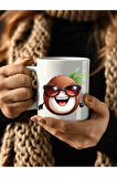 Meyve Emoji Şeklinde 3 Boyutlu Tasarım Seramik Kupa Mug - Hediyelik Kupa Bardak