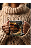 Mağara Ve Ağaç İçi Kitaplık Kütüphane Baskılı 3D Tasarım Seramik Kupa Mug - Hediyelik