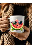 Meyve Emoji Şeklinde 3 Boyutlu Tasarım Seramik Kupa Mug - Hediyelik Kupa Bardak