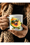 Meyve Emoji Şeklinde 3 Boyutlu Tasarım Seramik Kupa Mug - Hediyelik Kupa Bardak