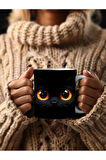 Bereli Kedi Çatlak Duvar Temalı 3 Boyutlu Tasarım Seramik Kupa Mug - Hediyelik Kupa
