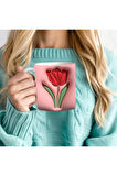 Çiçek Baskılı 3D Tasarım Seramik Kupa Mug - GÜL - LALE - LOTUS - NİLÜFER - PAPATYA -